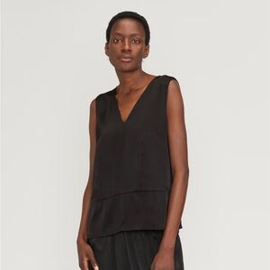 Everlane Satin V Neck Top